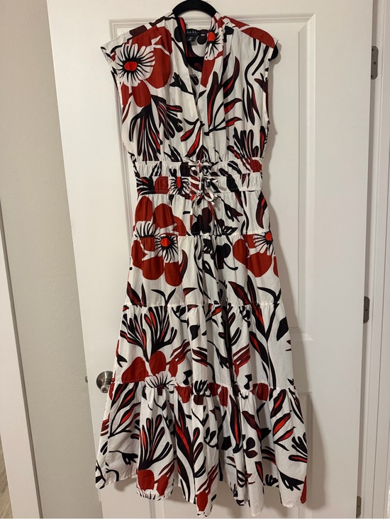 Nicole Miller Dresses & Skirts - Nicole Miller White Maxi Dress with Red and Black Floral Print